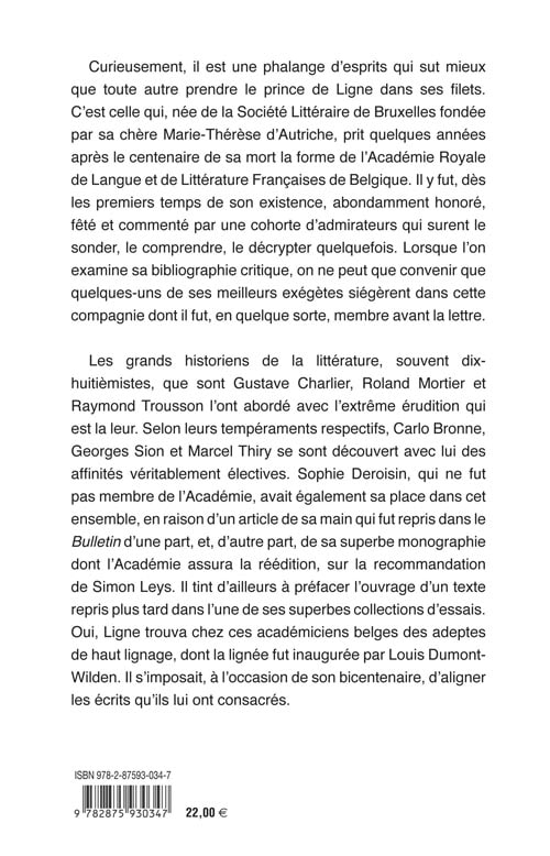 Le Prince de Ligne à l'Académie - ARLL