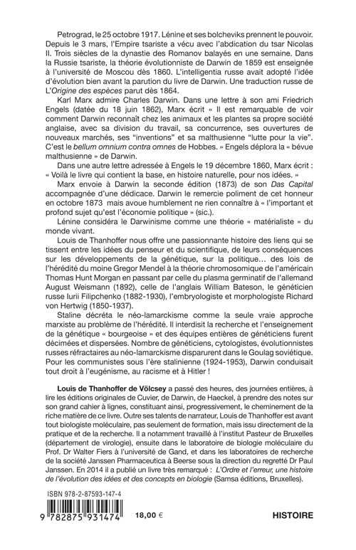 Charles Darwin, Karl Marx & Co - Des sciences bourgeoise et prolétarienne aux dérives idéologiques de Lénine et Staline