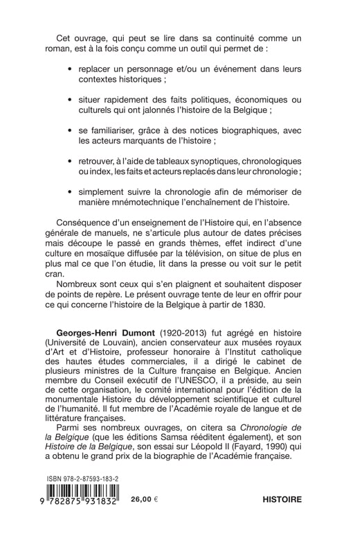 Chronologie de la Belgique - 1830 - 2005