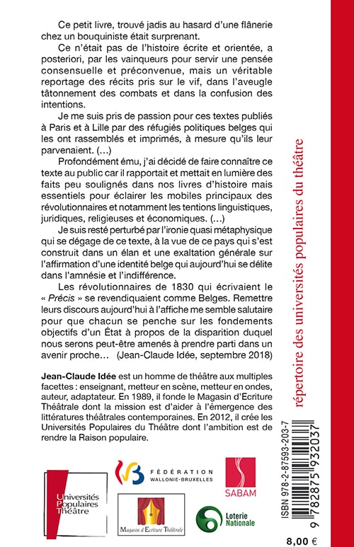 Précis des Événements Octobre 1830 - (révolution)
