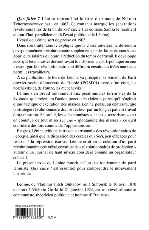 Que Faire ? - Les questions brûlantes de notre mouvement