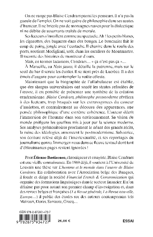 Blaise Cendrars - philosophe postmoderne